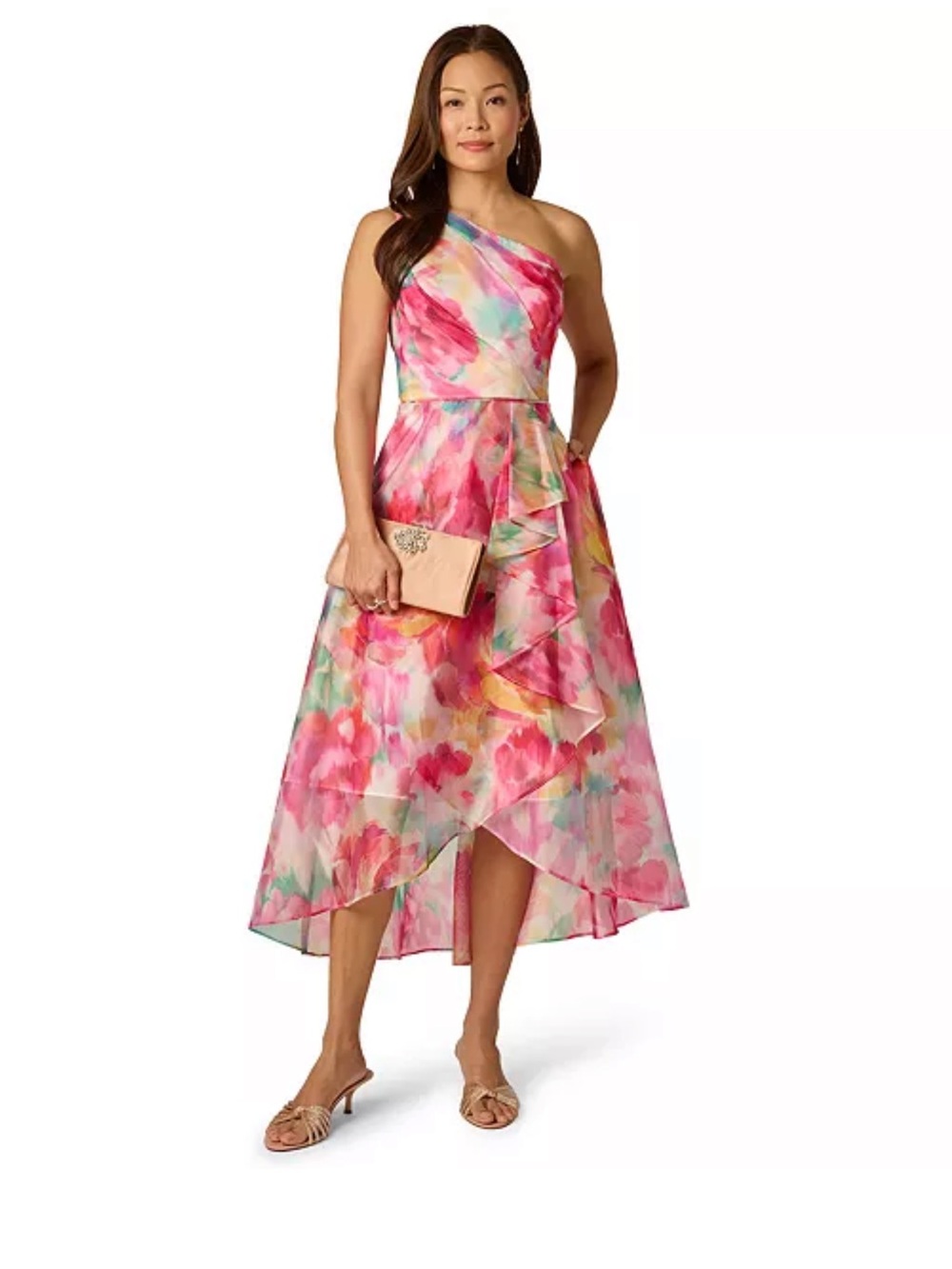 Adrianna Papell one shoulder dress